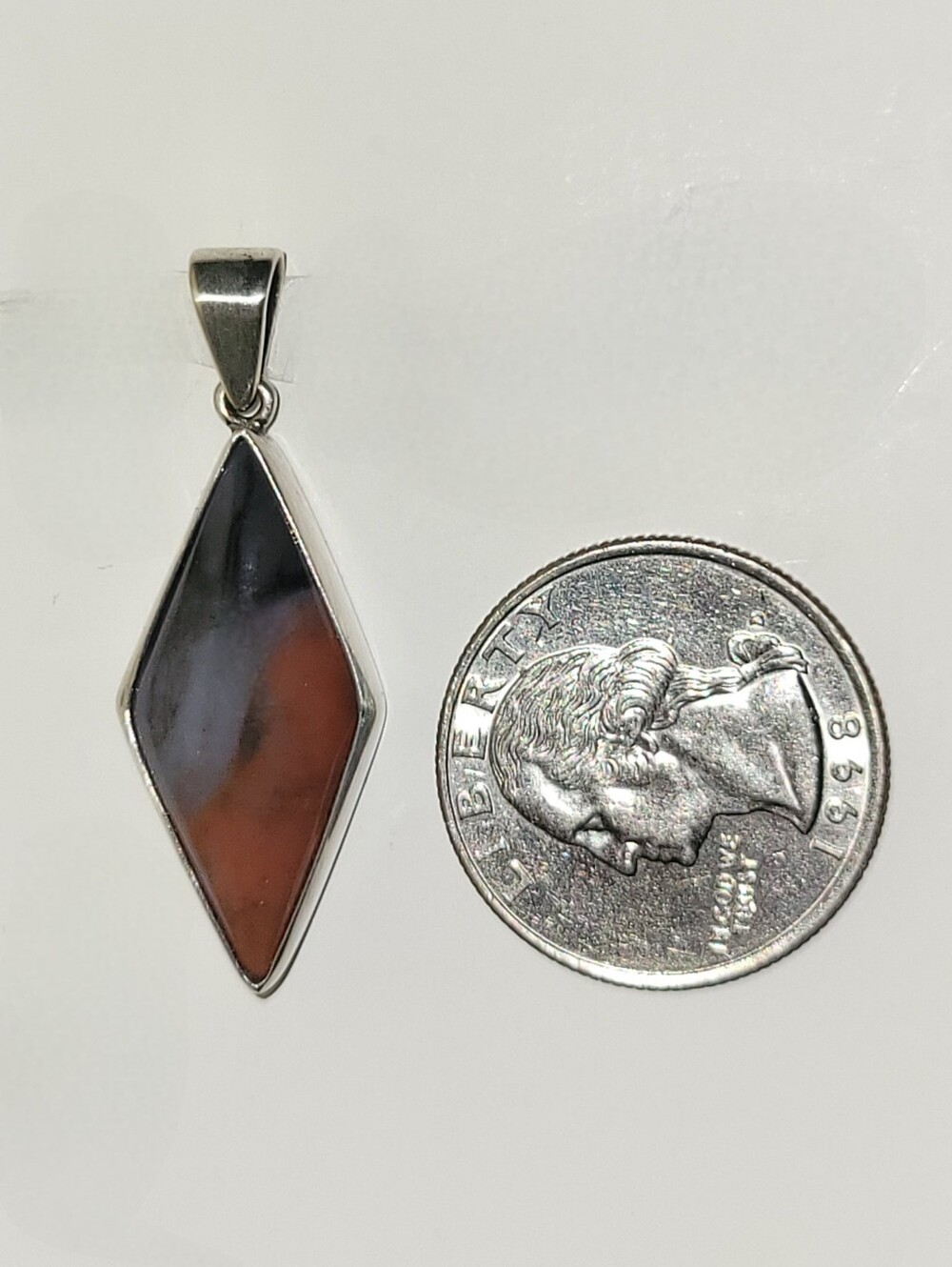 Arizona Petrified Wood Stone Cab Sterling Silver Pendant - Picture 2 of 4